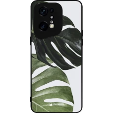 Coque OPPO Find X5 Pro - Silicone rigide noir Monstera Plant