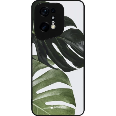 Coque OPPO Find X5 Pro - Silicone rigide noir Monstera Plant