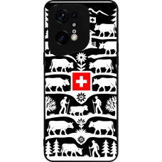 Coque OPPO Find X5 Pro - Silicone rigide noir Poya Suisse 3 noir