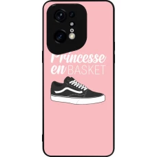 Coque OPPO Find X5 Pro - Silicone rigide noir princesse en basket