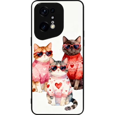 OPPO Find X5 Pro Case Hülle - Silikon schwarz Saint Valentines Day 26 Cat Love