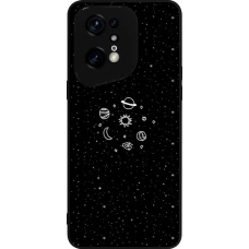 Coque OPPO Find X5 Pro - Silicone rigide noir Space Doodle