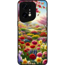 OPPO Find X5 Pro Case Hülle - Silikon schwarz Frühling 25 Strauß Frühling