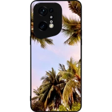 OPPO Find X5 Pro Case Hülle - Silikon schwarz Summer 2023 palm tree vibe