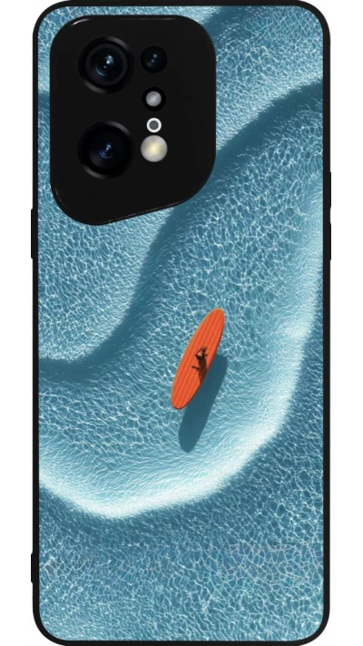 Coque OPPO Find X5 Pro - Silicone rigide noir Orange surf Summer 2026