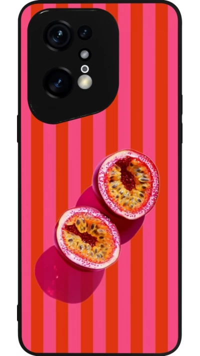 Coque OPPO Find X5 Pro - Silicone rigide noir Passion fruit Summer 2026