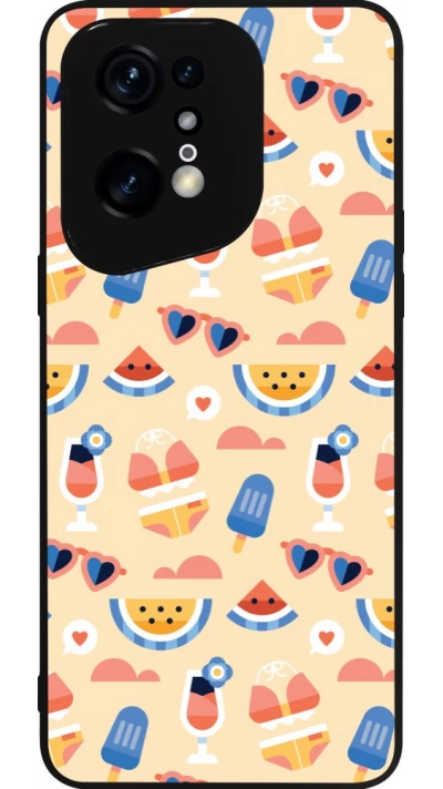 Coque OPPO Find X5 Pro - Silicone rigide noir Pattern Summer 2026