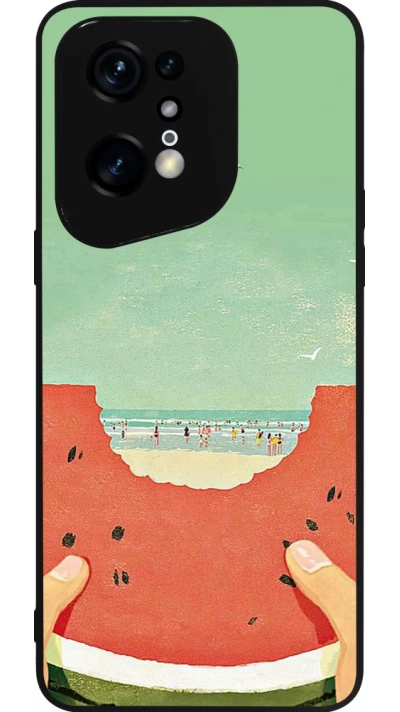 Coque OPPO Find X5 Pro - Silicone rigide noir Views through a watermelon Summer 2026