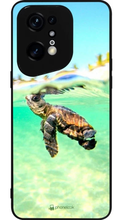 Coque OPPO Find X5 Pro - Silicone rigide noir Turtle Underwater