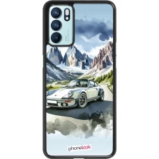 Coque OPPO Reno6 5G - Porsche 911 Mountain Watercolor