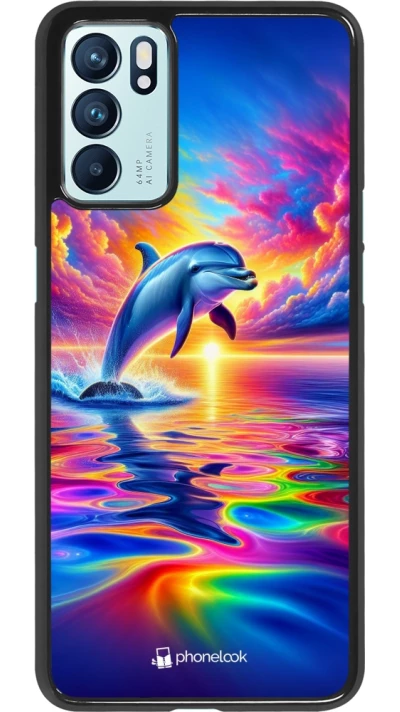 OPPO Reno6 5G Case Hülle - Glücklicher Regenbogen-Delfin