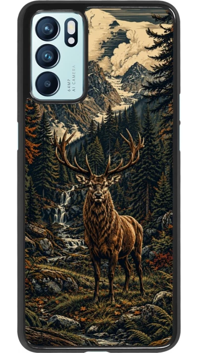Coque OPPO Reno6 5G - Linocut Cerf