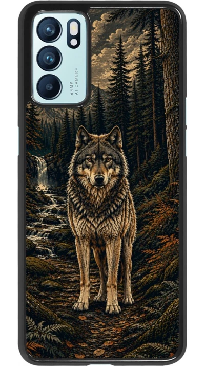 Coque OPPO Reno6 5G - Linocut Loup