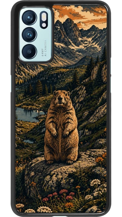 Coque OPPO Reno6 5G - Linocut Marmotte