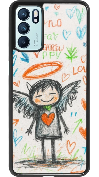 OPPO Reno6 5G Case Hülle - Little Angel Sketch Love