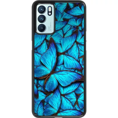 Coque Oppo Reno6 5G - Papillon - Bleu