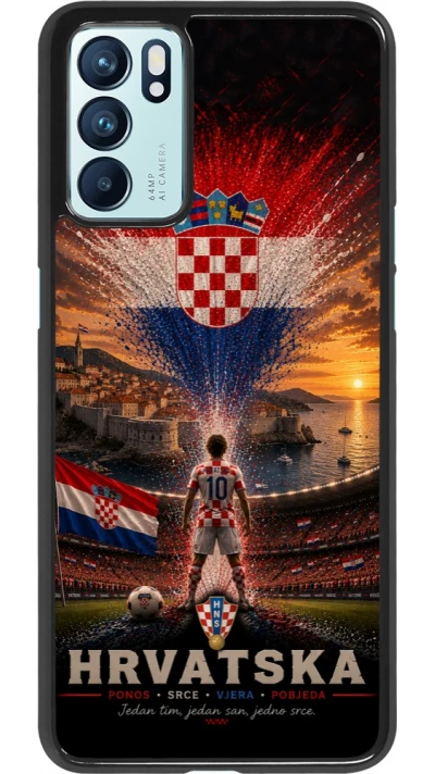 OPPO Reno6 5G Case Hülle - Fussball Kroatien splash 2026