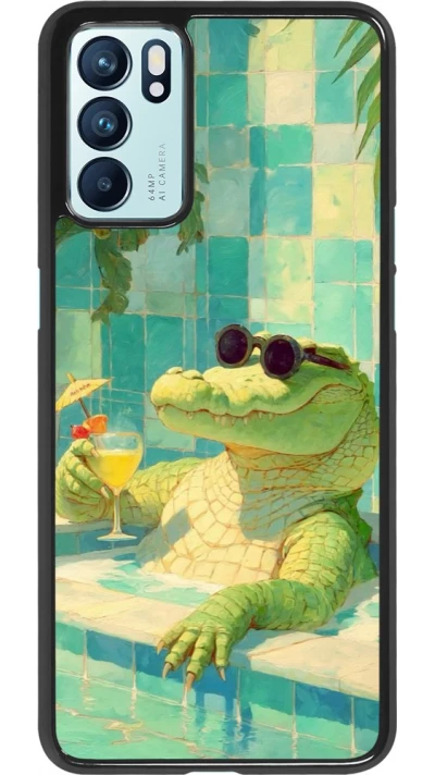 Coque OPPO Reno6 5G - Crocodile in the swimming pool Summer 2026