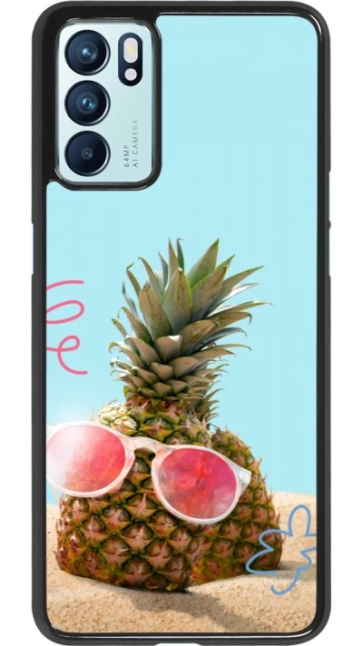 Coque OPPO Reno6 5G - Pineapple with glasses Summer 2026