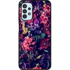 Hülle Samsung Galaxy A13 5G - Silikon schwarz Flowers Dark