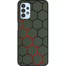 Coque Samsung Galaxy A13 5G - Silicone rigide noir Geometric Line red