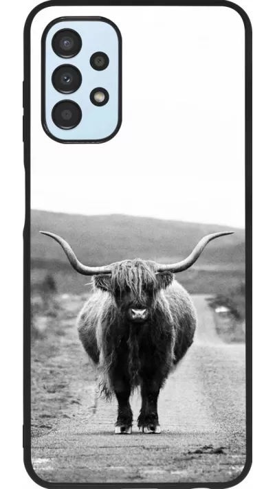 Coque Samsung Galaxy A13 5G - Silicone rigide noir Highland cattle