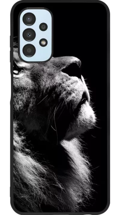 Coque Samsung Galaxy A13 5G - Silicone rigide noir Lion looking up