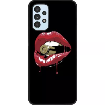 Coque Samsung Galaxy A13 5G - Silicone rigide noir Lips bullet