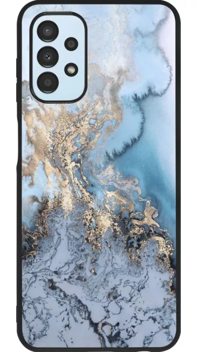 Coque Samsung Galaxy A13 5G - Silicone rigide noir Marble 04
