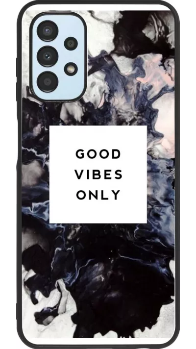Coque Samsung Galaxy A13 5G - Silicone rigide noir Marble Good Vibes Only