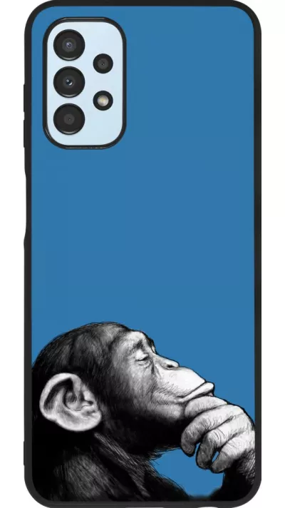 Coque Samsung Galaxy A13 5G - Silicone rigide noir Monkey Pop Art