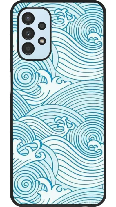 Coque Samsung Galaxy A13 5G - Silicone rigide noir Ocean Waves