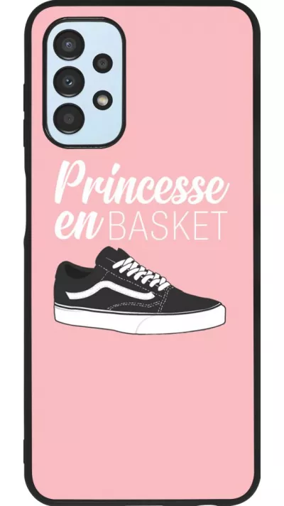 Coque Samsung Galaxy A13 5G - Silicone rigide noir princesse en basket