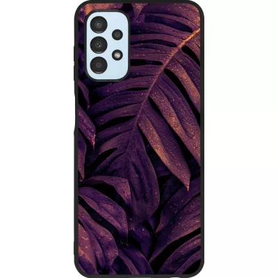Coque Samsung Galaxy A13 5G - Silicone rigide noir Purple Light Leaves