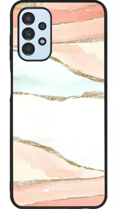 Coque Samsung Galaxy A13 5G - Silicone rigide noir Shimmering Orange