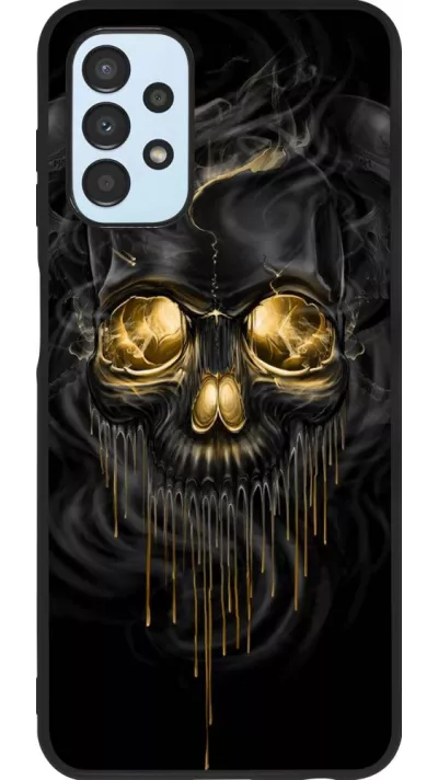 Coque Samsung Galaxy A13 5G - Silicone rigide noir Skull 02