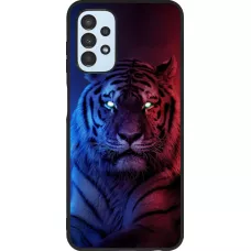 Coque Samsung Galaxy A13 5G - Silicone rigide noir Tiger Blue Red