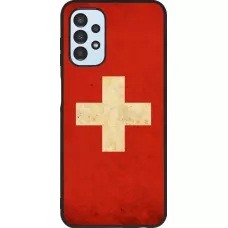 Hülle Samsung Galaxy A13 5G - Silikon schwarz Vintage Flag SWISS