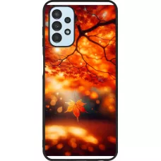 Coque Samsung Galaxy A13 5G - Silicone rigide noir Automne Magique Orange