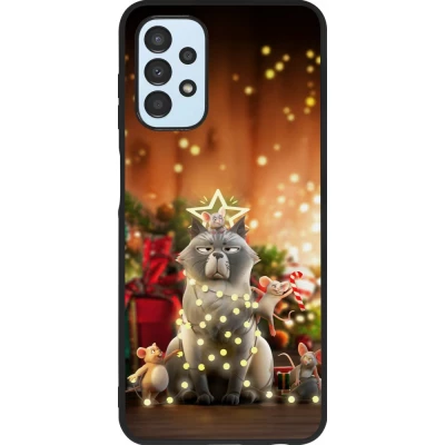 Samsung Galaxy A13 5G Case Hülle - Silikon schwarz Christmas 25 Xmas Cat