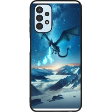 Coque Samsung Galaxy A13 5G - Silicone rigide noir Dragon nocturne montagne