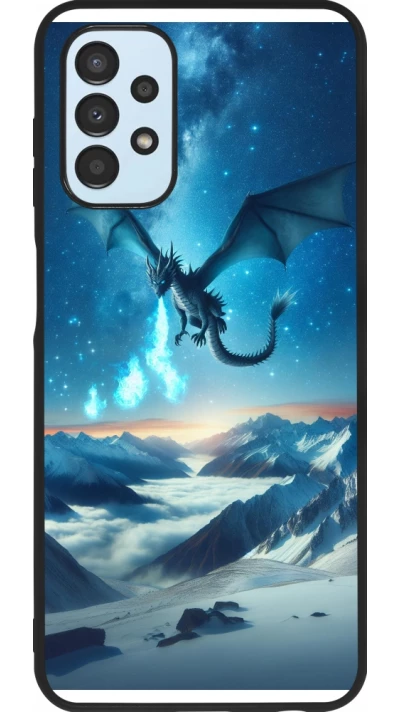 Samsung Galaxy A13 5G Case Hülle - Silikon schwarz Drache nächtliche Berg