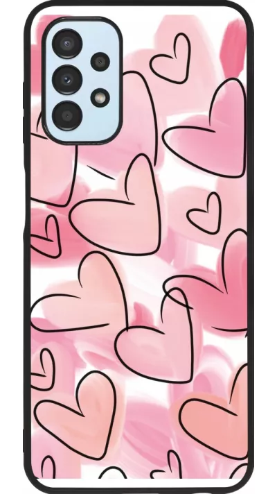 Samsung Galaxy A13 5G Case Hülle - Silikon schwarz Easter 2023 pink hearts