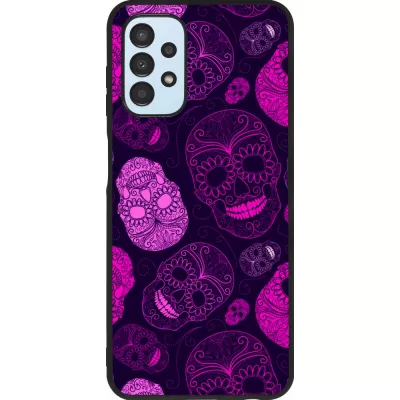 Samsung Galaxy A13 5G Case Hülle - Silikon schwarz Halloween 2023 pink skulls