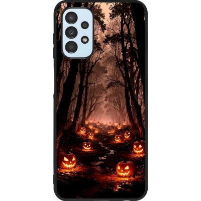Samsung Galaxy A13 5G Case Hülle - Silikon schwarz Halloween 2025 Road of Terrifying Pumpkins