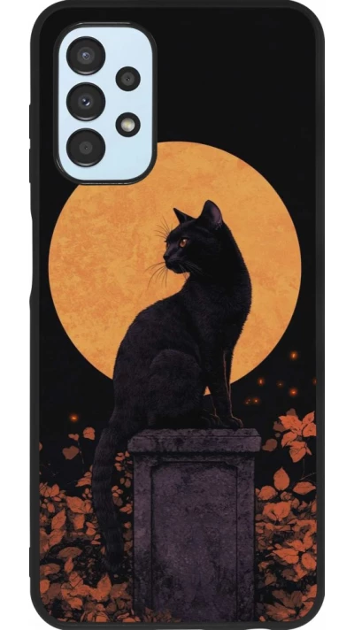 Samsung Galaxy A13 5G Case Hülle - Silikon schwarz Halloween 2026 Cat Art Nouveau