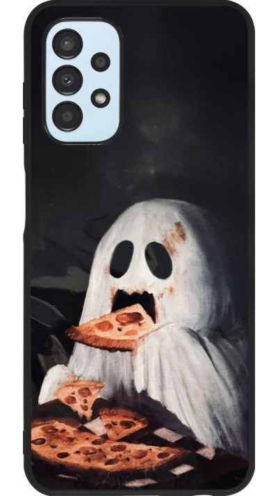 Samsung Galaxy A13 5G Case Hülle - Silikon schwarz Halloween 2026 Ghost eating pizza