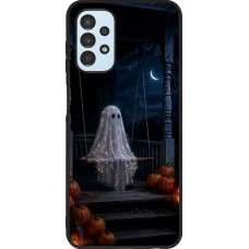 Samsung Galaxy A13 5G Case Hülle - Silikon schwarz Halloween 2026 Ghost on a swing