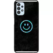 Coque Samsung Galaxy A13 5G - Silicone rigide noir Happy smiley irisé