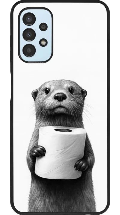 Coque Samsung Galaxy A13 5G - Silicone rigide noir Loutre papier de toilette
